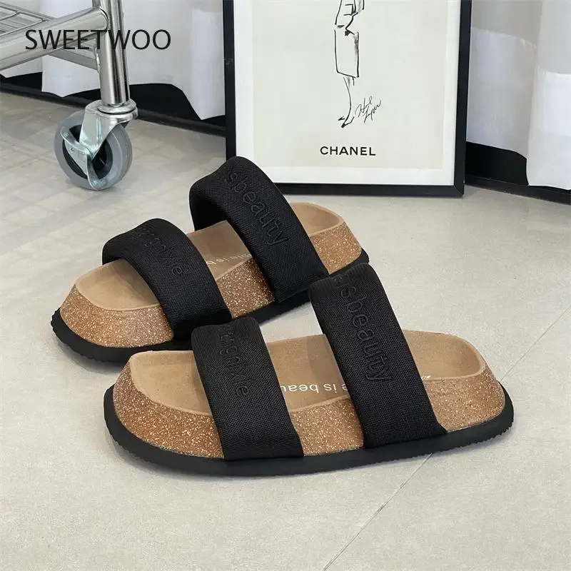 Wedges Woman 2022 High Dress Up Mujer Summer New Slip-On Platform Jelly Shoes Outdoor Leisure Beach Comfortable Slippers Female