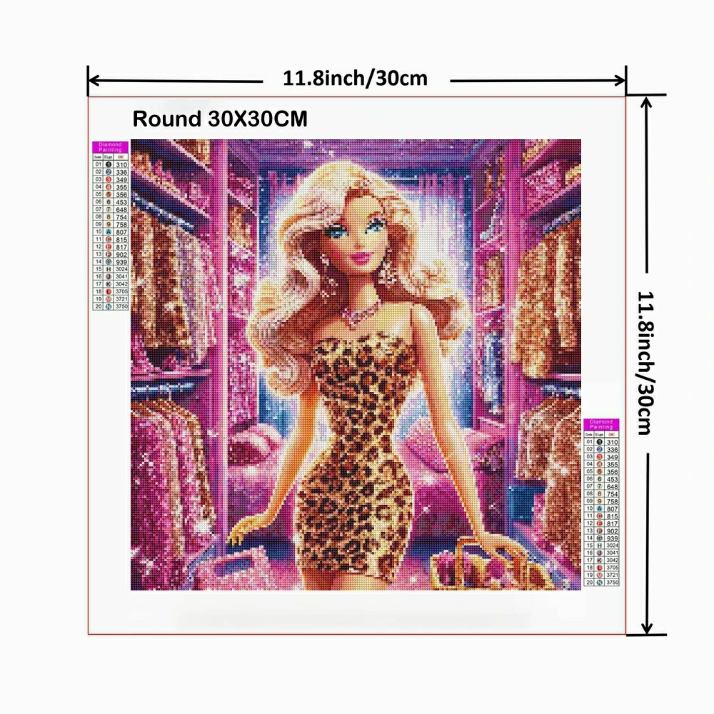 Cartoon Girl 5D Kit pittura diamante fai da te Barbie Princess Appliqué diamante ricamo mosaico fatto a mano decorazione della casa