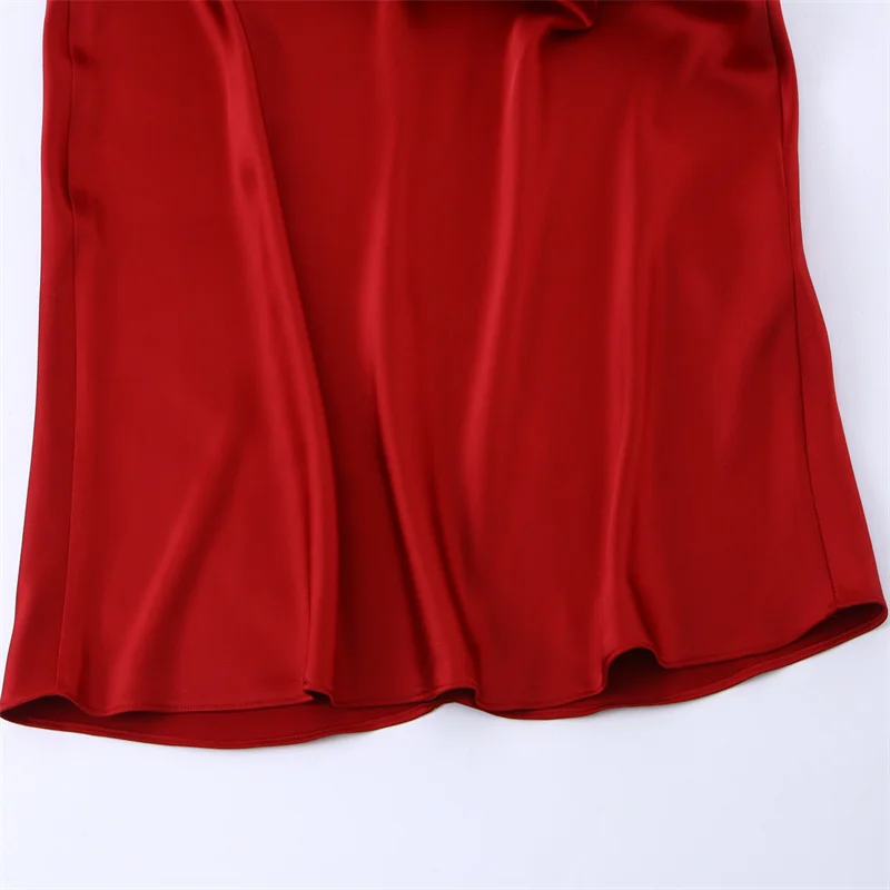 2025, Herbst/Winter, neues modisches, elegantes Partykleid mit verstellbaren Trägern, sexy Satin-Textur, langes Kleid mit Neckholder