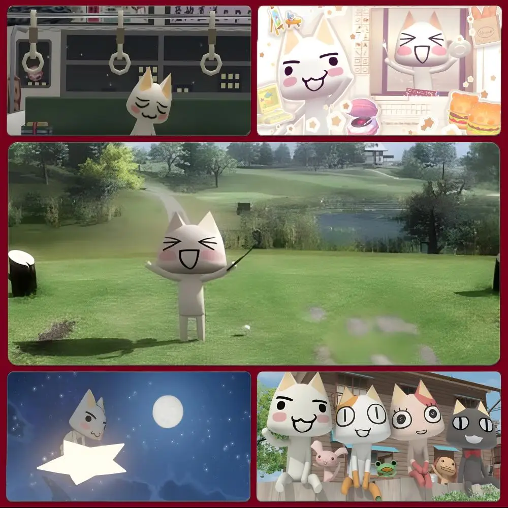 Niedliches Inoue Toro CUTE Cat-s Mauspad, großes Gaming-Mauspad mit genähten Kanten, verdickte Schreibtischunterlage für PC