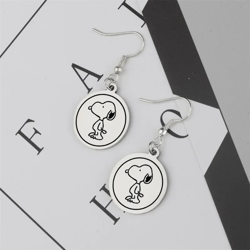 Kawaii Snoopy Earrings Trendy Cute Girl Ear Hook Cartoon Sweet and Fresh Texture Earrings Fashion Women Ears Jewelry Gifts