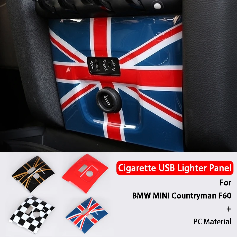 Car Cigarette USB Lighter Panel Cover Stickers Decorative Housing Sticker For M Country F 60 Car Styling Accessories