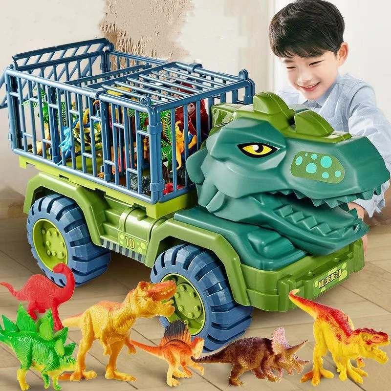 Dinosauro trasporto auto dinosauro ingegneria veicolo vettore camion giocattolo Indominus Rex Jurassic World dinosauri giocattoli regali per i bambini