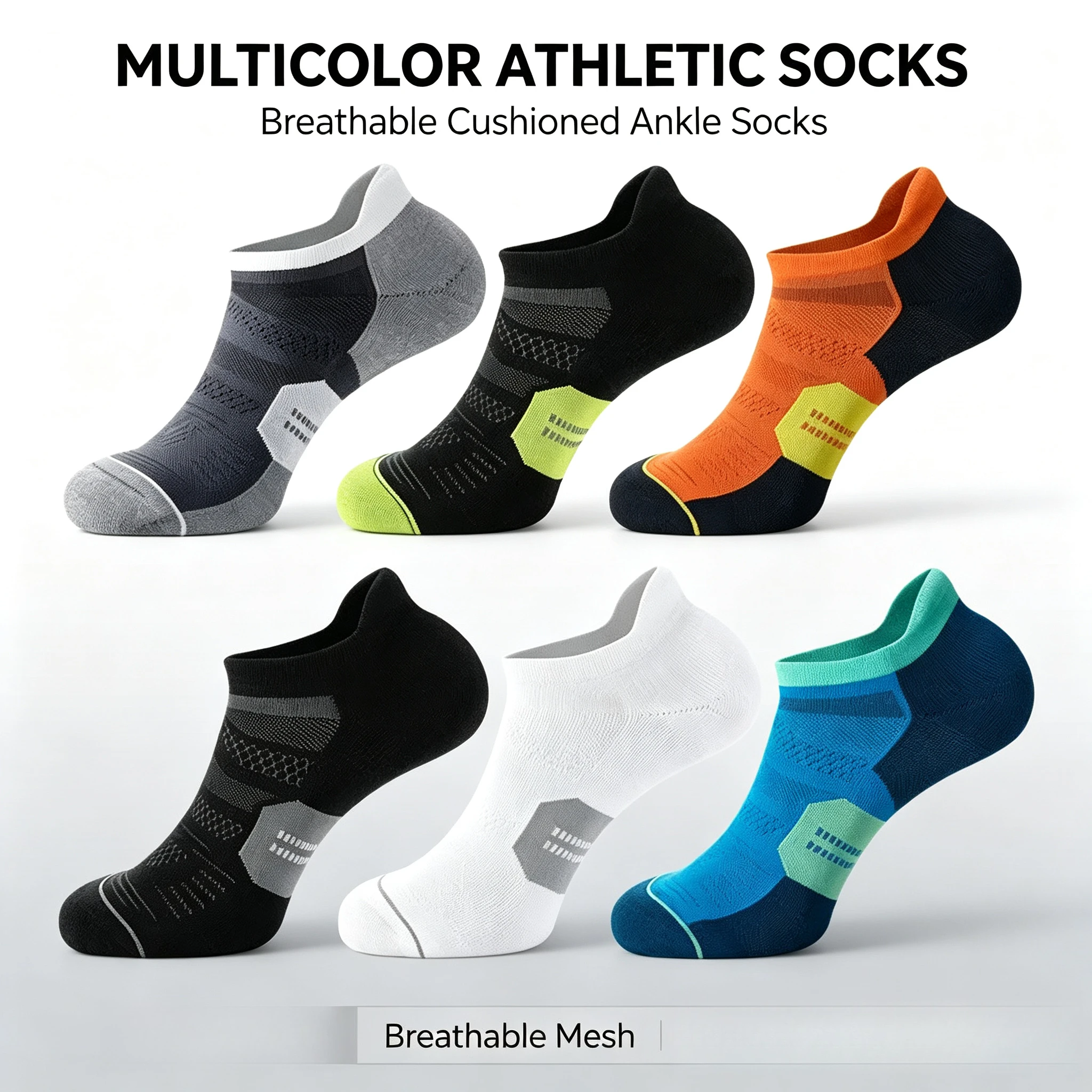 Summer Low Cut Ankle Socks for Men Women Breathable Athletic Running Fitness Sports