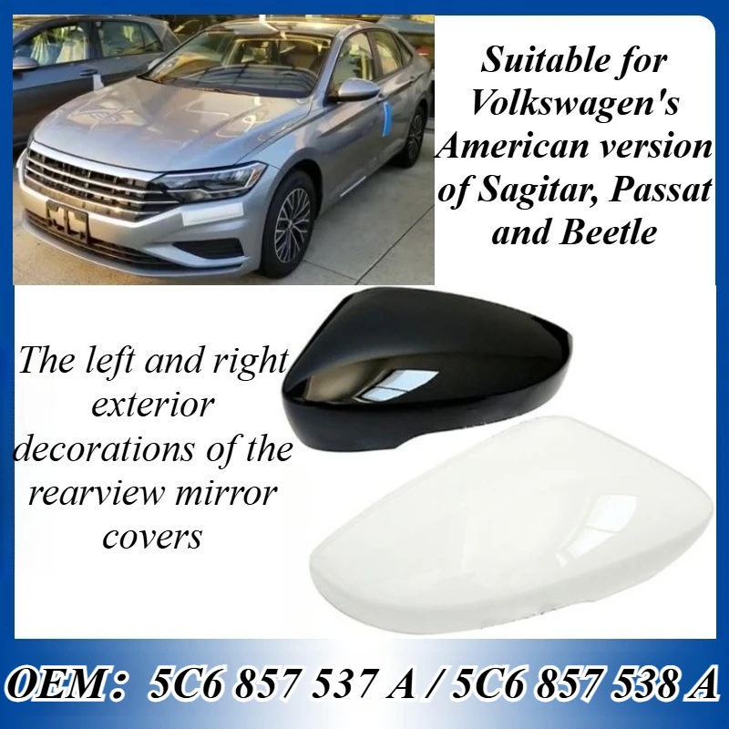 

For Volkswagen Jetta Passat Beetle US Version Side Mirror Cover Left Right High Gloss Black Exterior Styling Auto Accessories