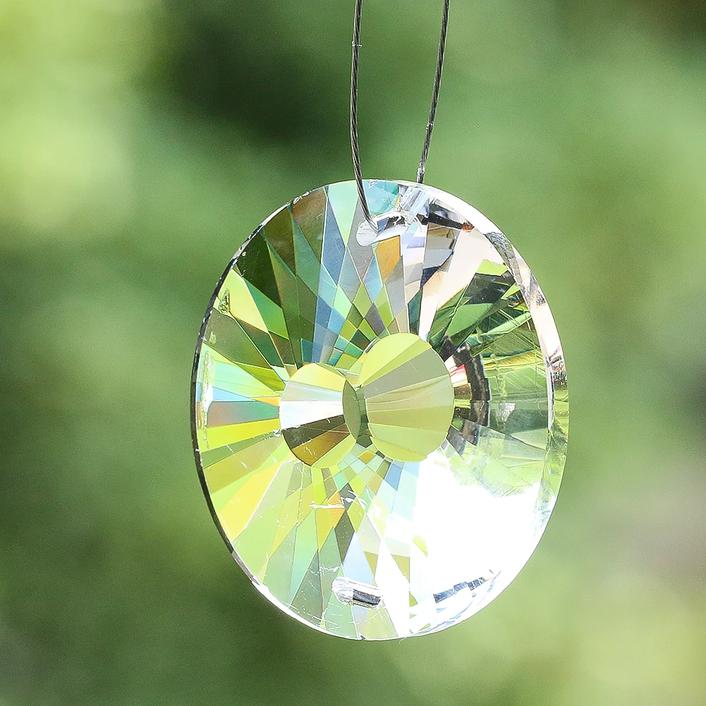 30/45mm Crystal Prisms Hanging Suncatcher Chandelier Crystal Pendant Lamp Replacement Parts Rainbow Maker Glass Faceted 2 Holes