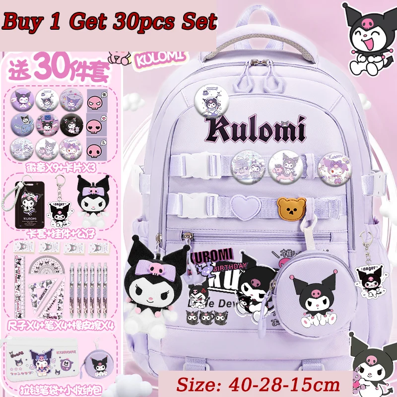 

Sanrio Backpack Cute Kulomi School Bag for Teens Luxury Large Capacity Lightweight Backpack Free Shipping