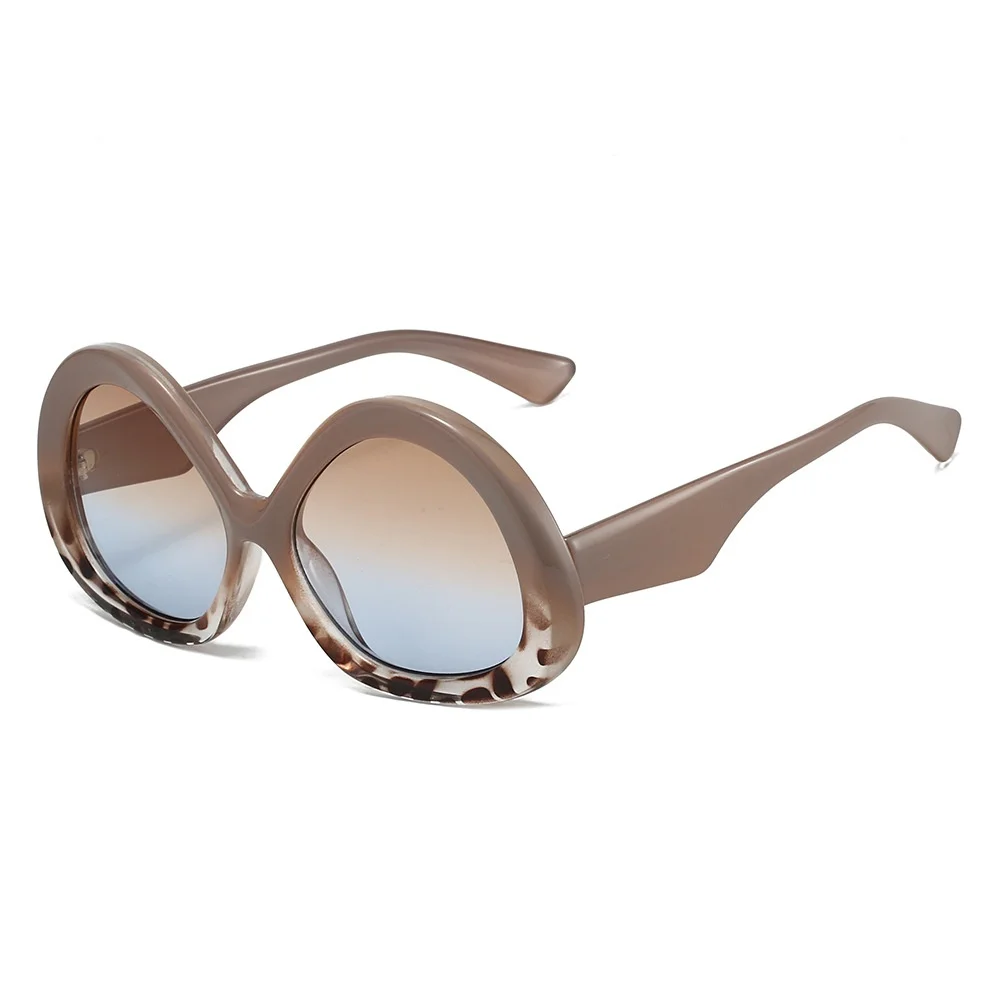 جديد فاخر ليوبارد التدرج البيضاوي النساء النظارات الشمسية 2025 ريترو شخصية الشرير الهيب هوب نمط الرجال نظارات شمسية UV400