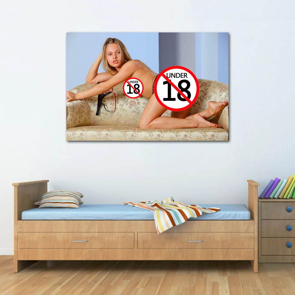 Naked Blonde Girl Poster Uncensored Nude Art Print Sexy Figure Canvas Painting Fashion Wall Picture For Room Home Decor Interior