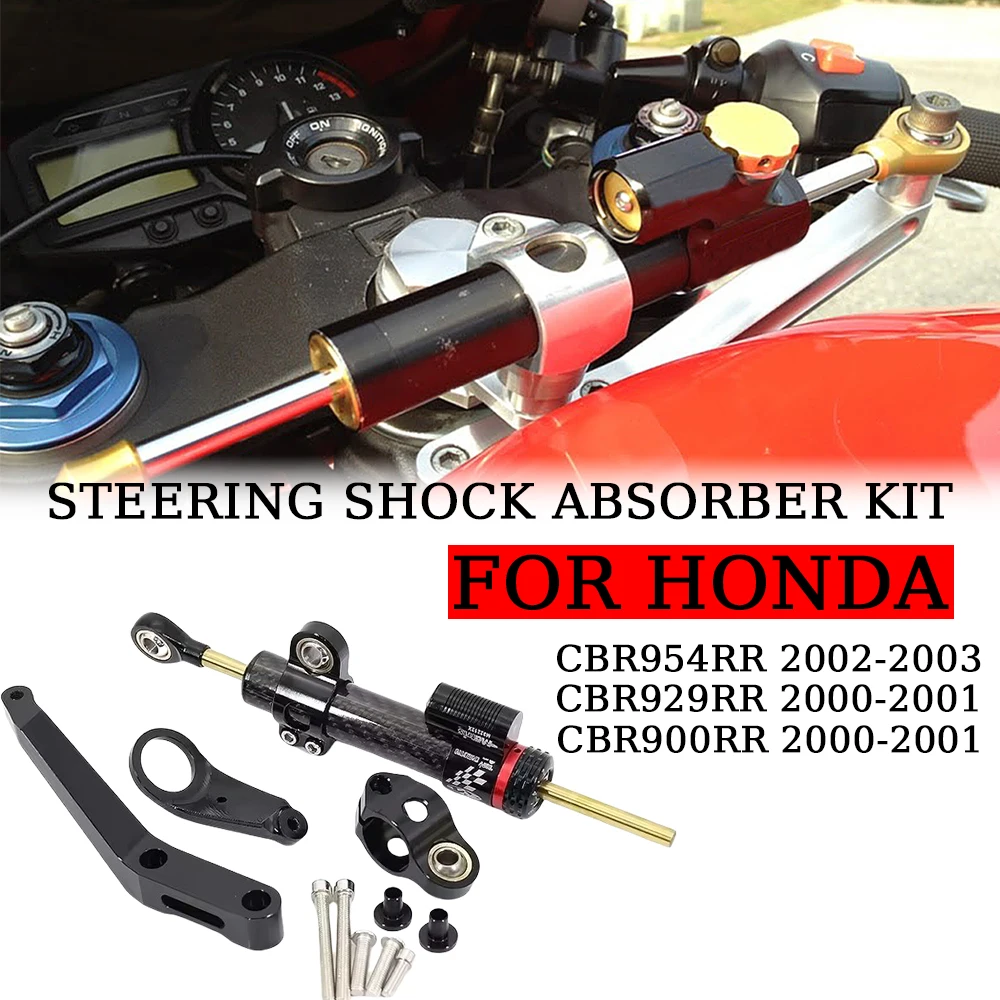 

For Honda CBR954RR 2002 2003 CBR 929 900 RR NEW CNC Motorcycle Adjustable Steering Stabilizer Damper steer Mounting Bracket Kit