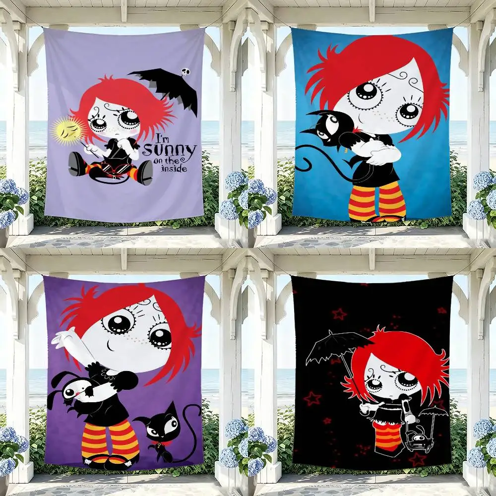 R-Ruby Gloom Tapestry Flags Wall Hanging Background Art Banner for Bedroom Home Outdoor Decor