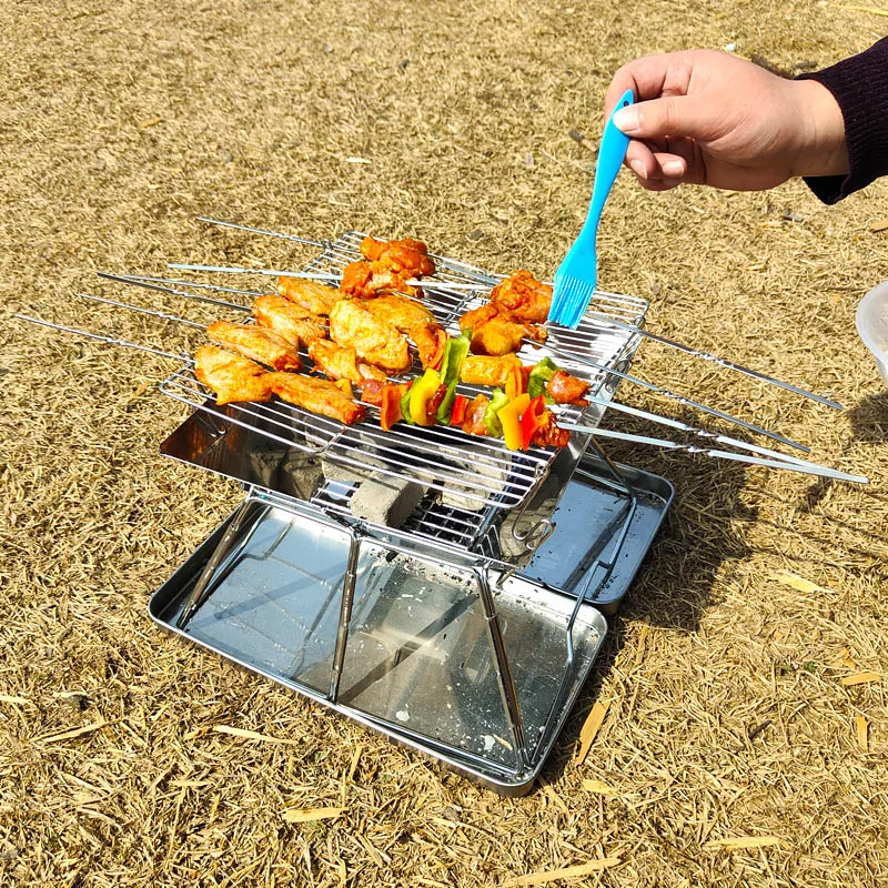 Imagem -02 - Churrasqueira Dobrável Portátil Aquecedor a Lenha Poço de Fogo com Proteção de Faísca Poço de Fogo do Jardim para Churrasco Aquecimento