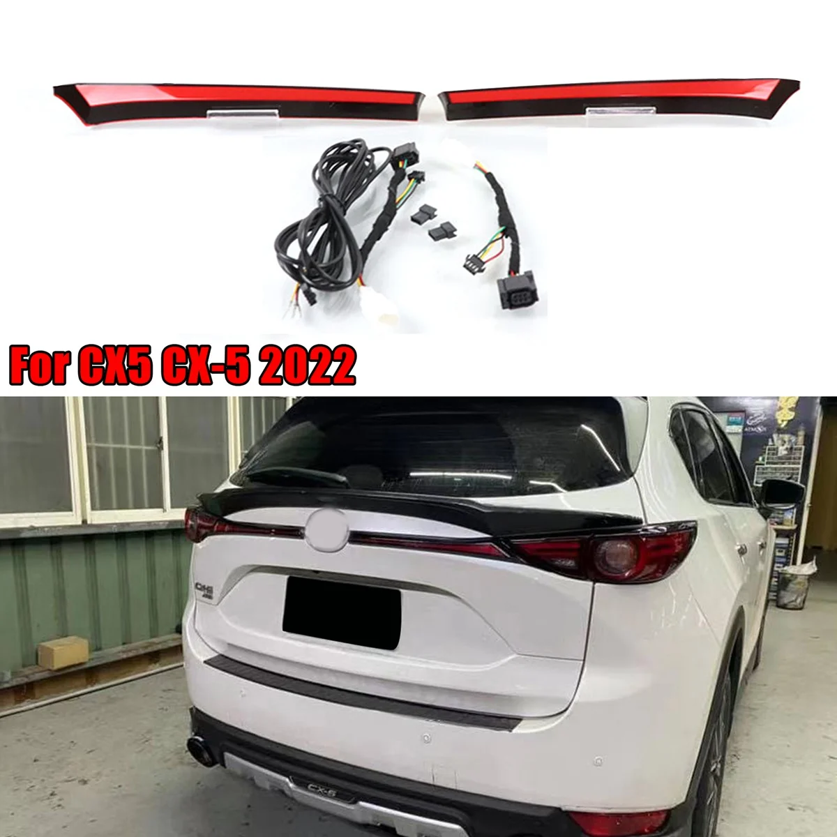 Car Tail Lights for Mazda CX5 CX-5 2022+ LED Taillight Rear Tail Lamp Dynamic Turn Lamp LED Through Taillights