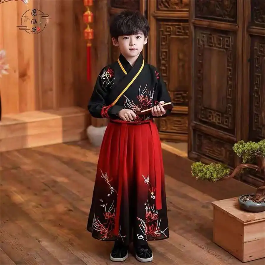 Costumes d'étudiant pour enfants et adultes, Kimono chinois traditionnel Vintage ethnique, cosplay pour enfants, robe chinoise Hanfu ancienne