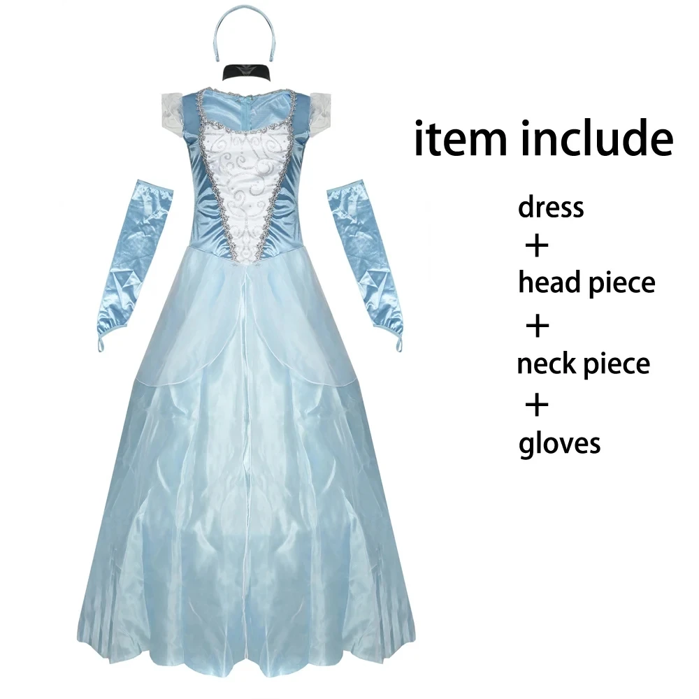 Halloween Cinderella Costume Sexy Princess Snow Whit Fantasia Fancy Dress For Adult Women