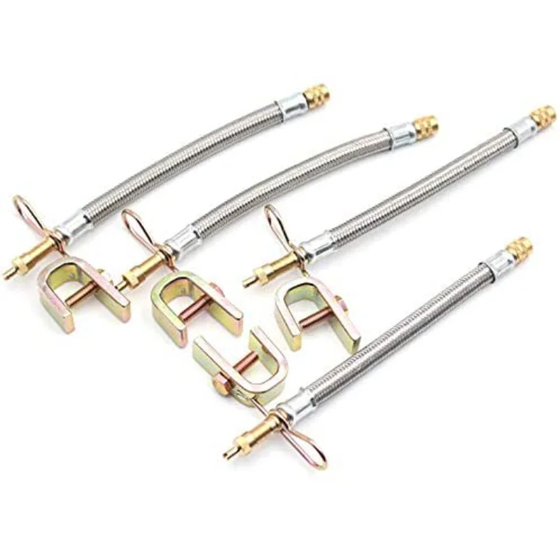 유연한 밸브 스템 익스텐더, 스테인레스 스틸 타이어 타이어 밸브 스템 익스텐션 어댑터, 자동차 트럭 트레일러, 12 인치, 4 개