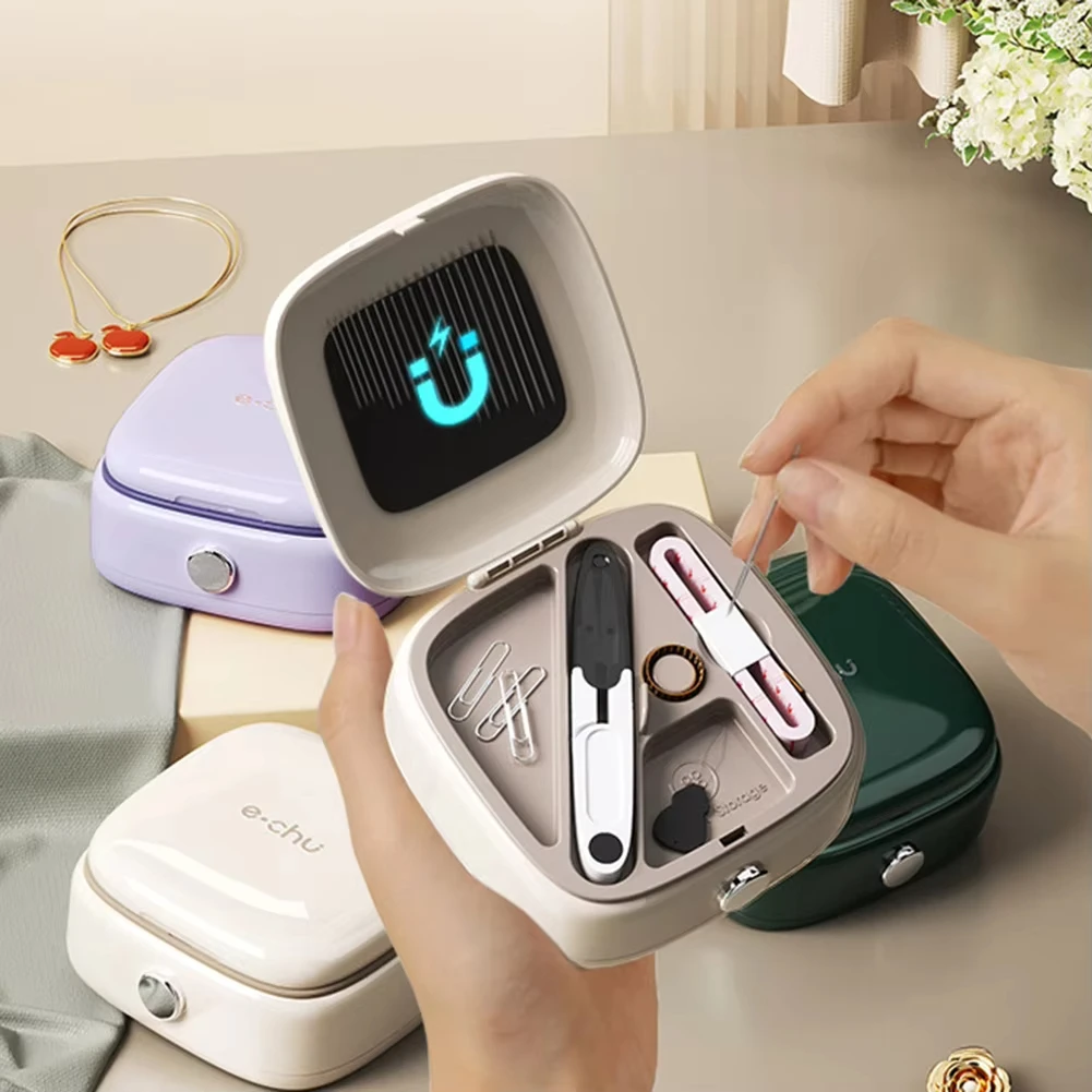 Magnetic Needle Box Multi-Color Mini Magnetic Sewing Kit Sewing Accessories Abs Material Sewing Supplies For Beginners Emergency