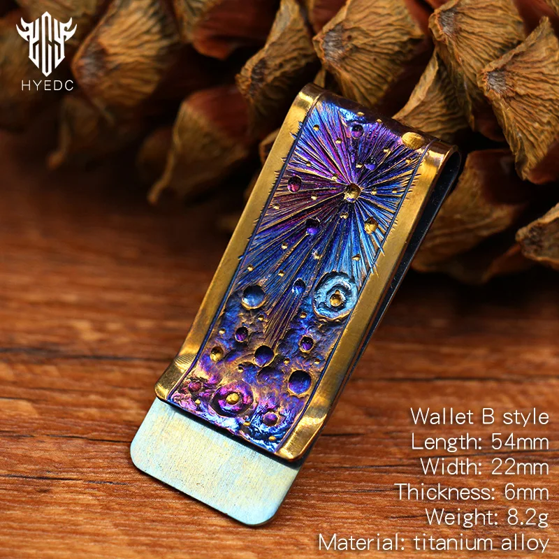 Imagem -05 - Handmade Starry Sky Banknote Clip Edição Limitada Liga de Titânio Metal Mini Cartão de Crédito Portátil Presente