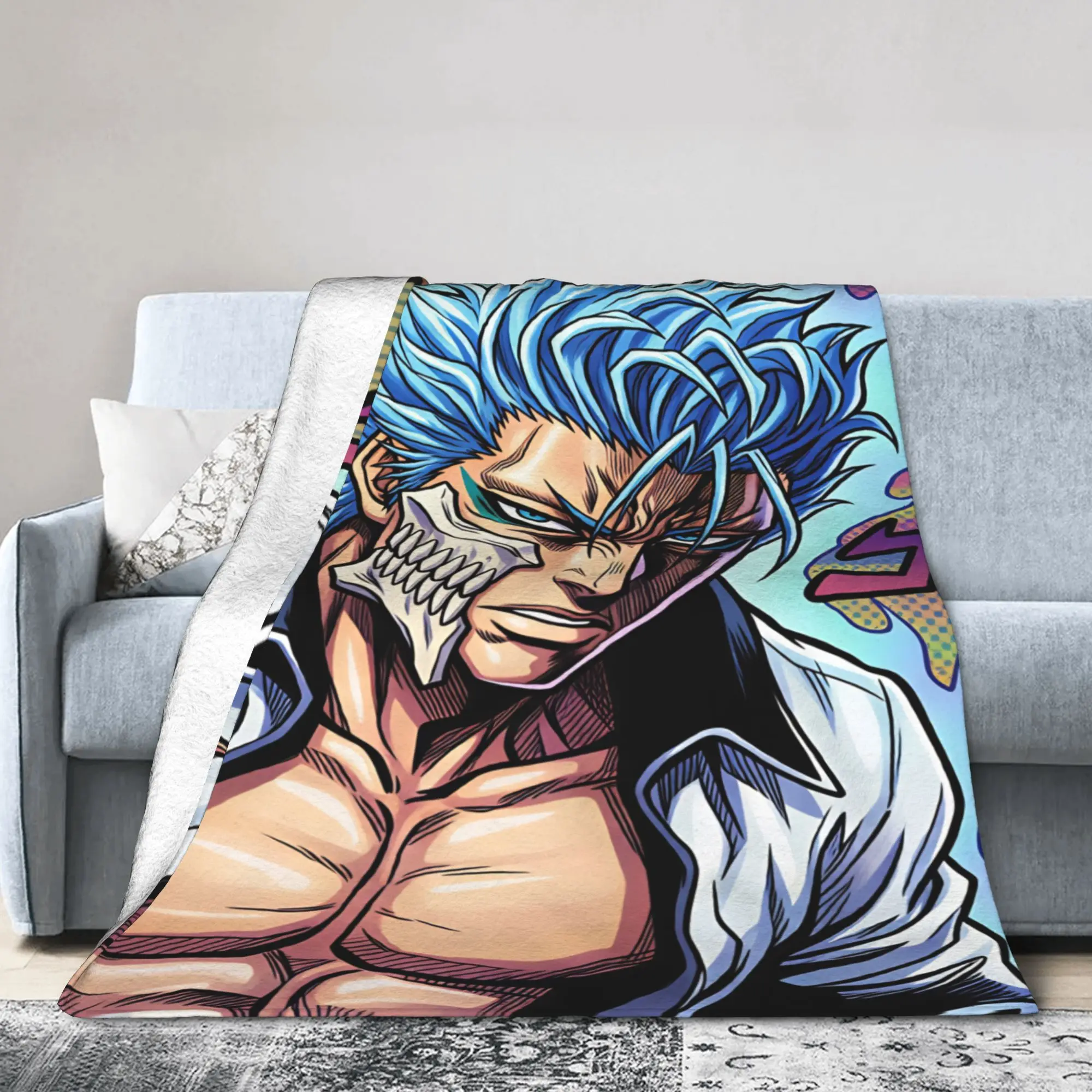Bleachs Kurosaki Ichigo Anime Cartoon Blankets  Warm Soft Fashion Plush Throw Blanket Home Decor Flannel Bedspread Bed Cover
