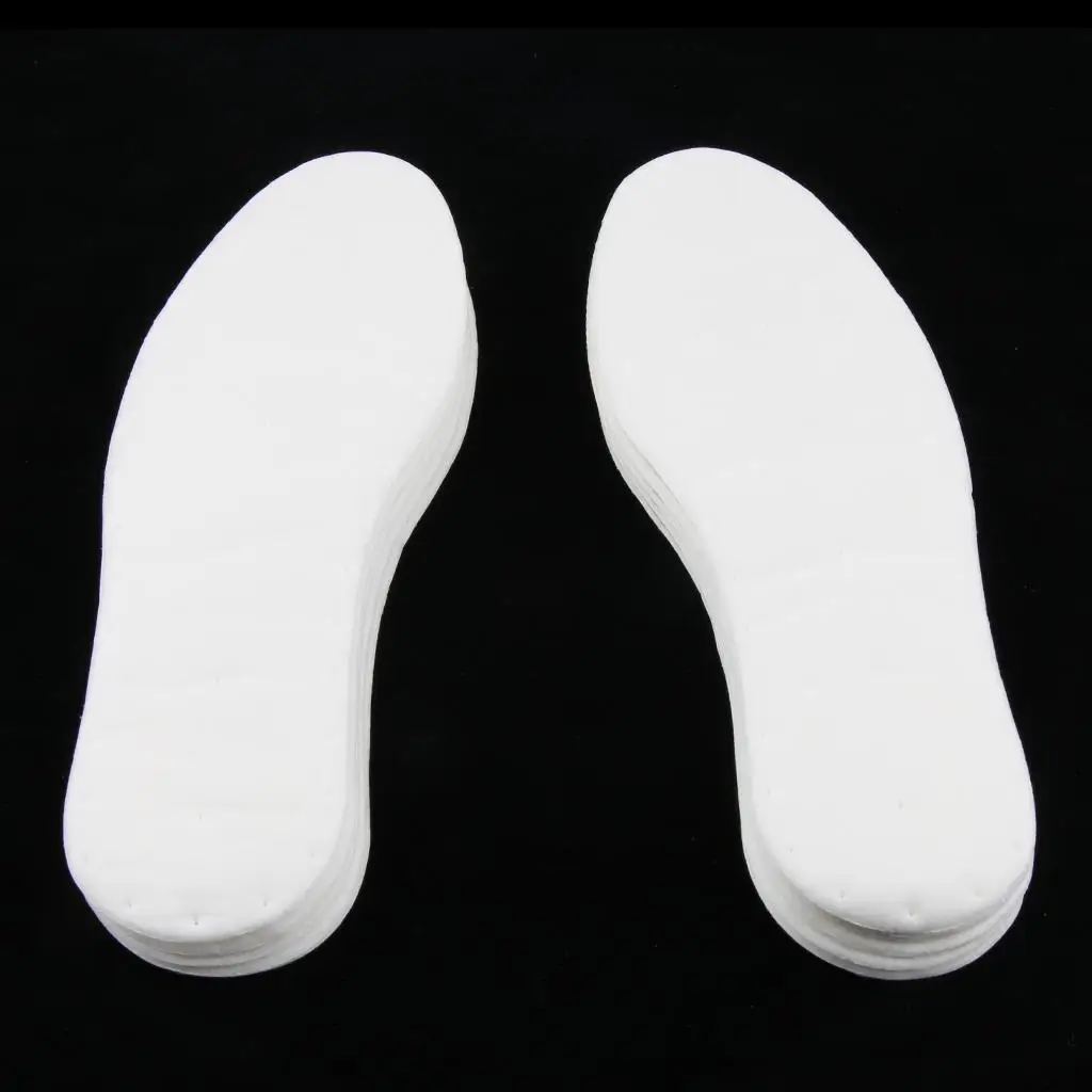 5 Pairs Cotton Disposable Insoles Breathable Sweat Absorbing Shoe Liners for Travel Work Boots Comfortable Feet Cushion