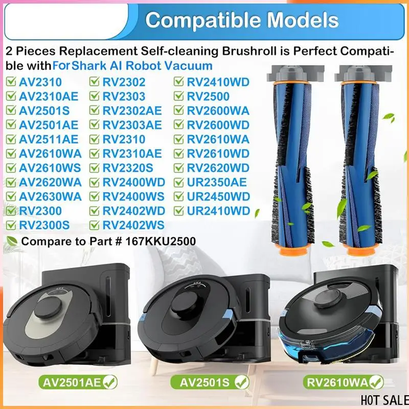 

Замена щетки A24R для робота-пылесоса Shark AI, ролики AV2501S AV2501AE RV2310 RV2310AE AV2610WA AV2310AE