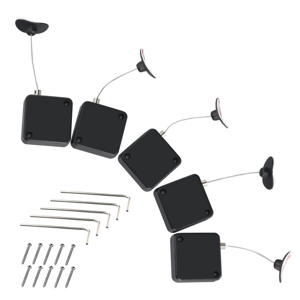 5 Packs Remote Control Anti-Lost Cable Locks Cable Lock Self-Adhesive Cable Lock For Curved Products Remotes Speaker Microphones