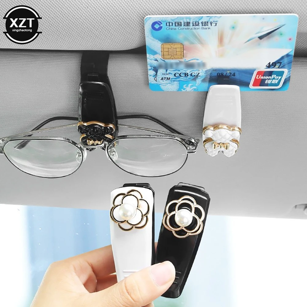 

Universal Car Eyeglass Holder Sun Visor Glasses Storage Clip Auto Interior Organize Accessories Car Sunglasses Ticket Card Holde