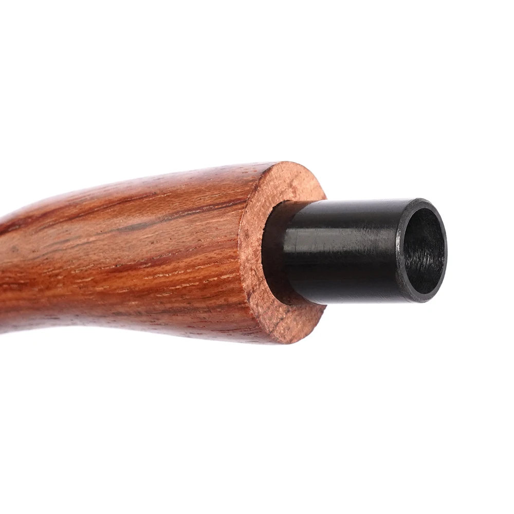 1pc solid wood handle 9mm pipe channel DIY Curved  handle pointed tobacco pipe acrylic tenon OD 10.3mm wood mouthpiece OD 15mm