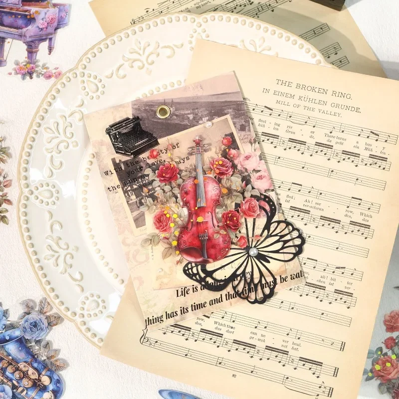 10Sheets Pack Handel Banquet collection retro Rococo style sticker decoration Background collage DIY Scrapbook cut 167*108Mm