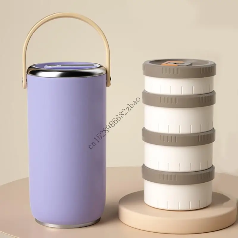 

H7EA 304 Stainless Steel Insulated Bentos Box Stackable Lunch Container Portable Leak Proof Jar for Outdoor Use