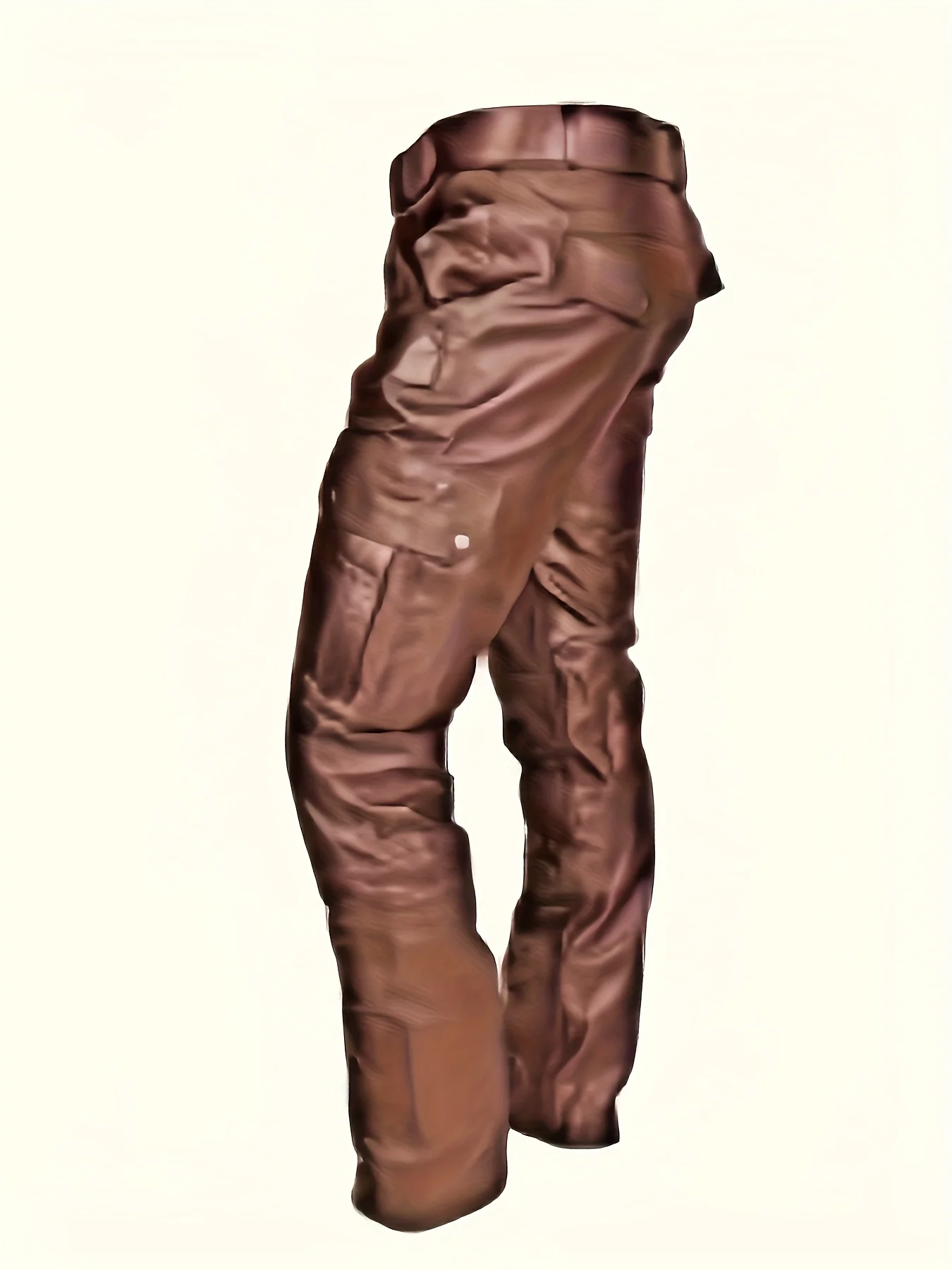 Übergrößen-Herren-Arbeitshose aus PU-Leder, Weich im Griff, Multi-Taschen, Lässige Business-Kleidung, Leicht und Warm für Outdoor-Aktivitäten, Herbst- und Winterstil – Detail 1