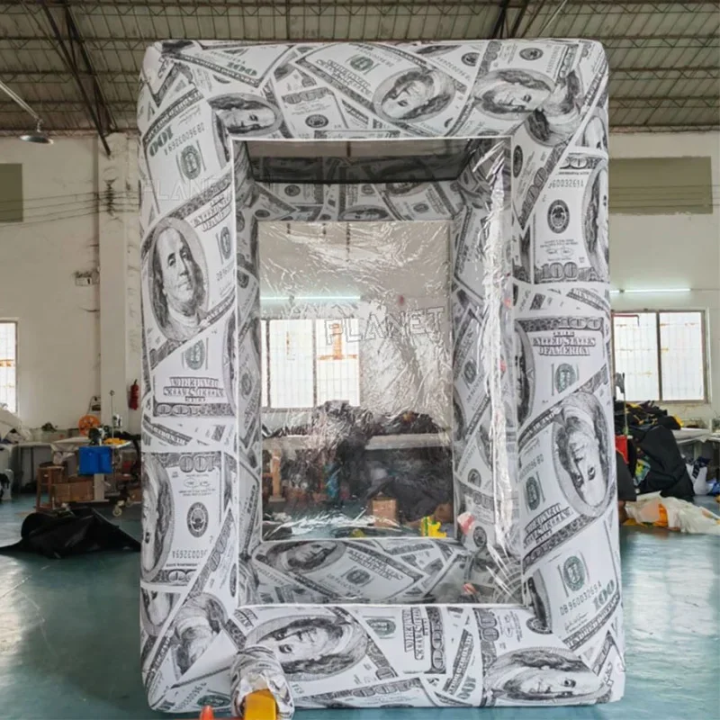 

Money Grab Game Booth Inflatable Cube Cash Money Catching Machine