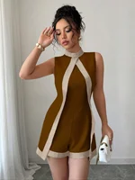 Elegant Women's Bodycon Jumpsuit, Sleeveless Backless Design, High Waist Ruched Detailing, Perfect for Parties & Events - Image 2