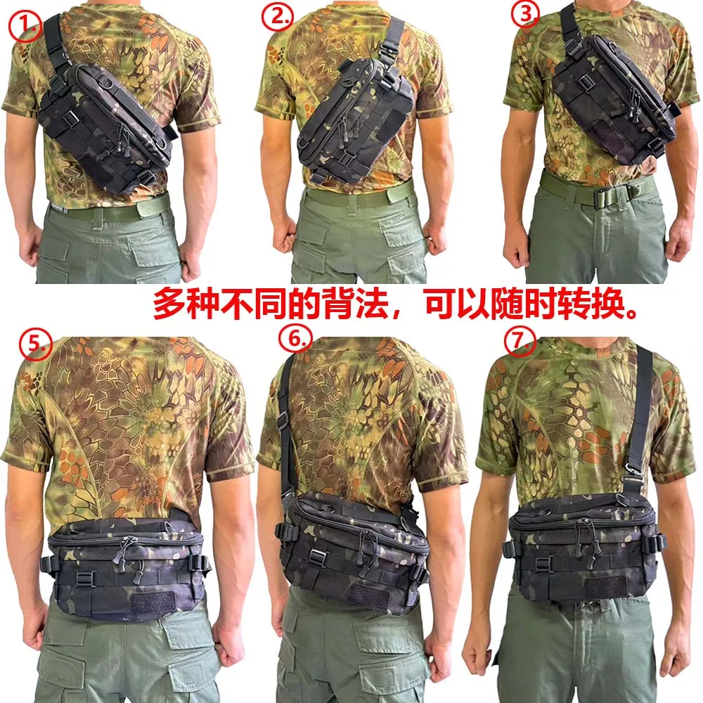 남성용 전술 숄더백, 내구성 있는 아웃도어 장비, 방수 하이킹 백팩, 야외 활동용 크로스바디 체스트 팩