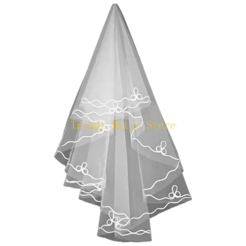N5KB Bridal Veil Headppoins double Layer Long Long Tulle Supplies