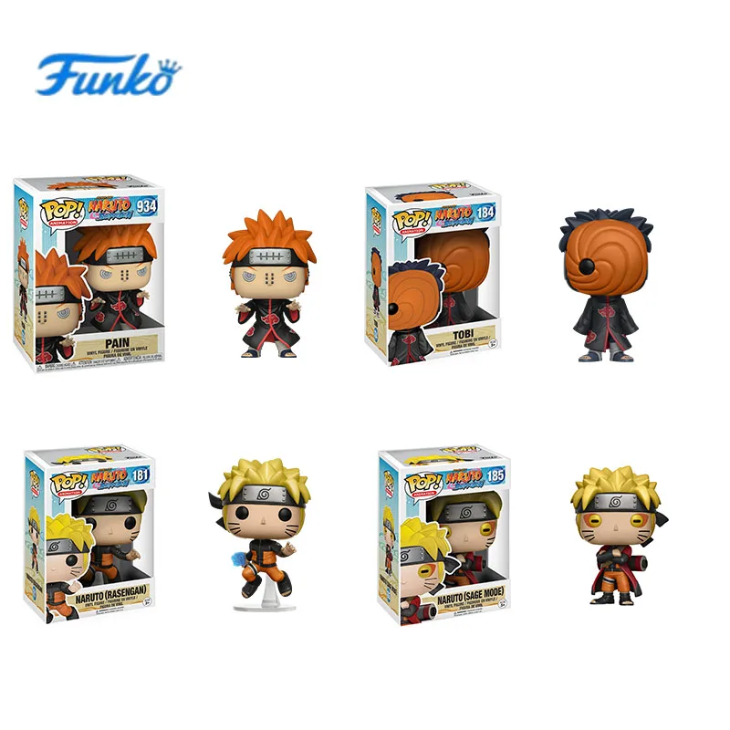 Funko pop Naruto Action Action Doll Anime Rasengan Tobi Pain Minato Doll Sculpture Model Toy Collection Decoration Children Gift