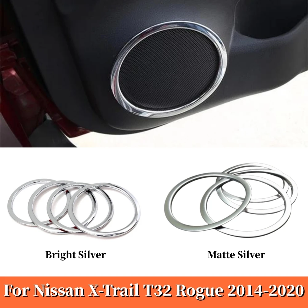 

ABS Plastic Chrome Door Speaker Ring Cover Decoration Trim For Nissan X-Trail X Trail T32 Rogue 2014-2019 2020 Car Accessories