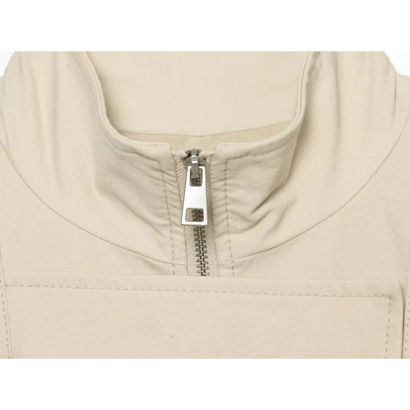 2026 Herbst Neue Damen Gestreifte Jacke im Designer-Stil mit Stehkragen, Langarm, Elastisch, Lässig, Schick, Minimalistisch, Oberbekleidung – Detail 10