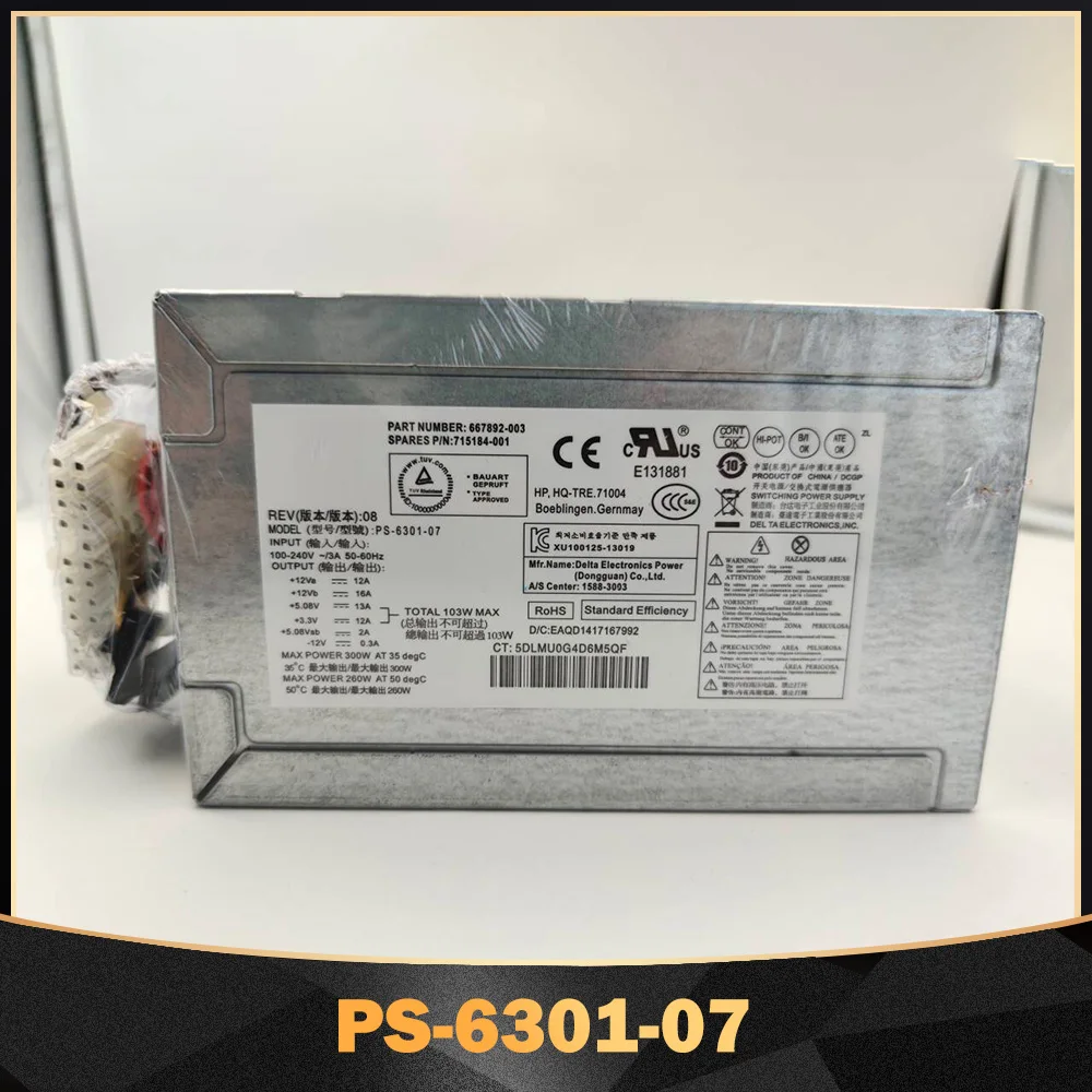 For HP Desktop 300W Power Supply PS-6301-07 832005-001