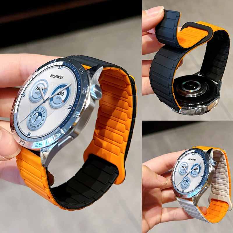 20 22 مللي متر حزام سيليكون مغناطيسي لساعة هواوي GT2 3 4 5/GT5Pro 46 مللي متر 42 مللي متر GT2Pro GT2e سوار رياضي كوريا الشرف ES/GS 4 3 3i
