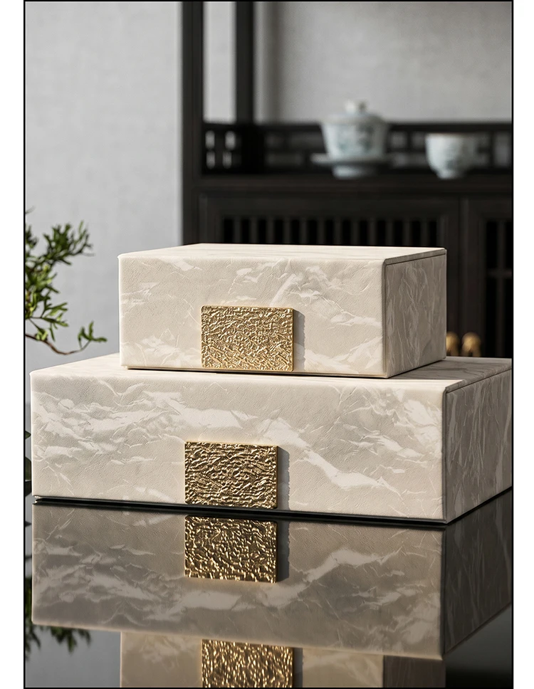 Luxury Jewelry Box Leather Simple Storage Jewelry Boxes Bracelet Necklaces Organizer Box Trinket Packaging Holiday Gift Supplies