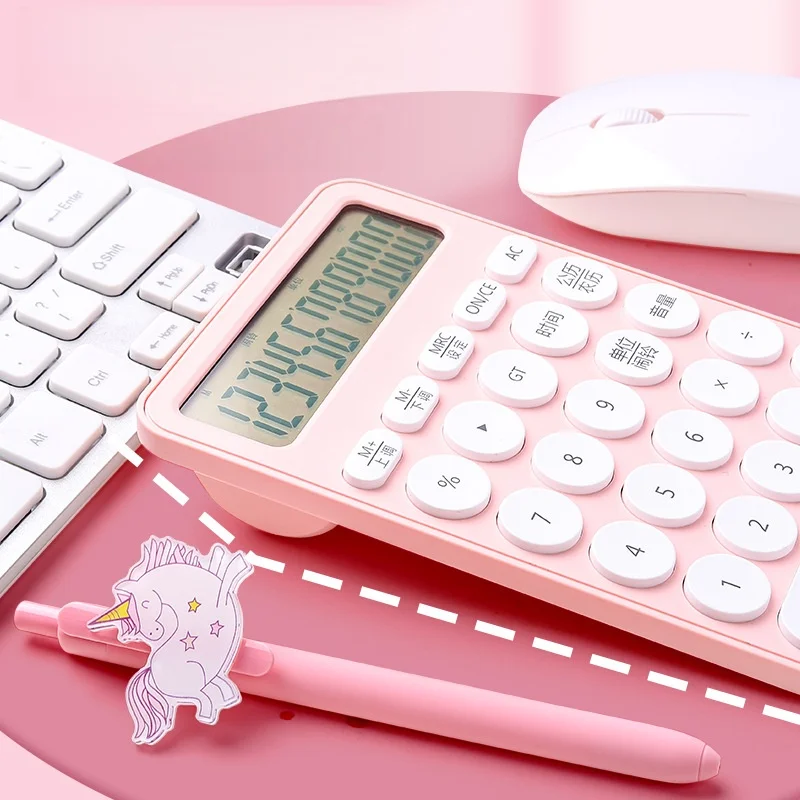 1 stuks 12-bits rekenmachine met dubbel display en spraakspecifieke rekenmachine, gebruikt voor scenario's zoals supermarkten, handel, enz.