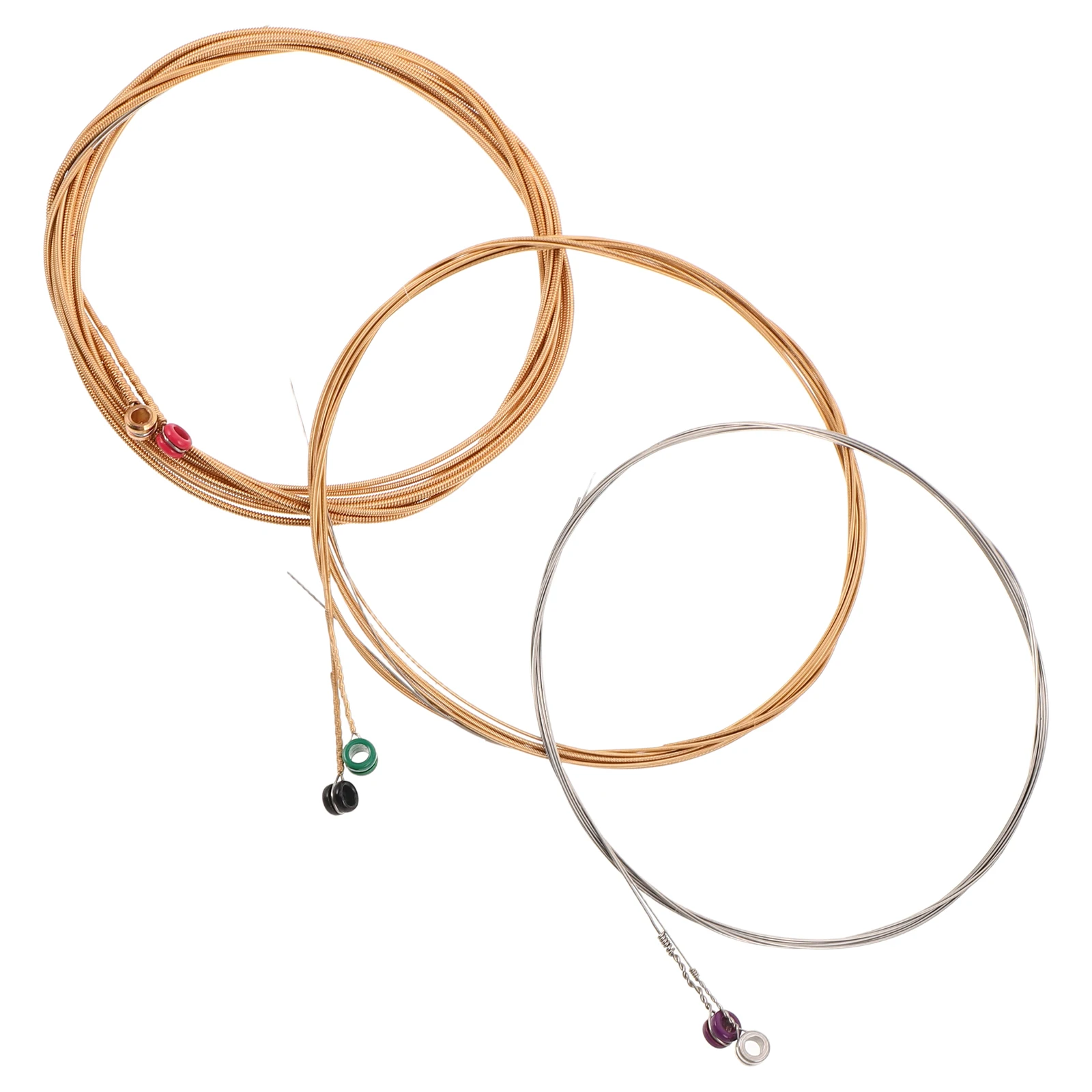 

6 Pcs Folk Guitar String Set Music Instrument Parts Loose Strings Metal Accessories