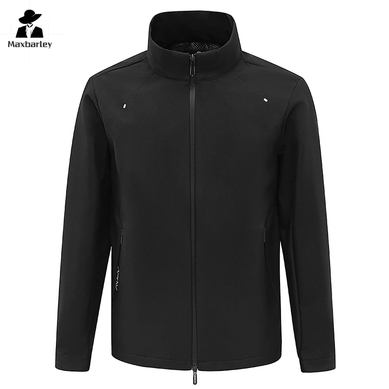 

Casual Soft Shell Jacket Men's Sports Outdoor Solid Color Anti-Stain Windbreaker Autumn Women's Camping Travel Rainproof Coat