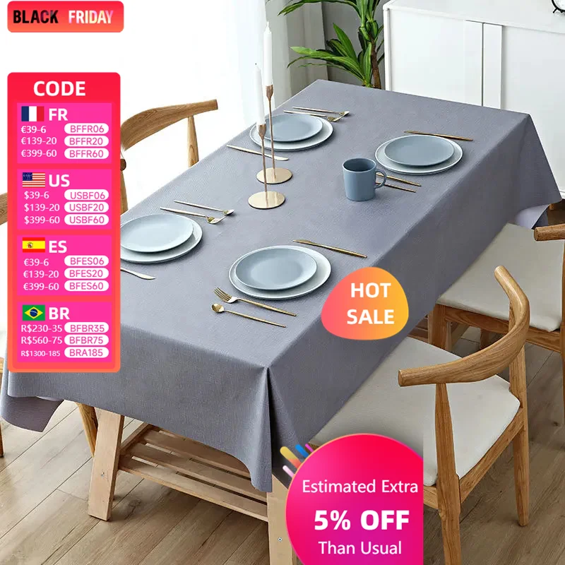 Solid Color Nordic Internet Celebrity Fabric Tablecloth, Waterproof, Oil-proof and Scalding Leave-in Coffee Table Table Cloth