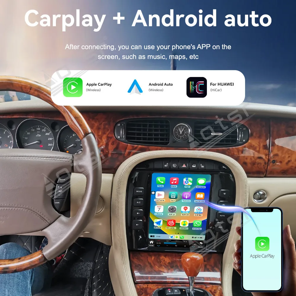 10.4 "HD شاشة تعمل باللمس ل جاكوار XJ 2004-2008 أندرويد 14 راديو ستيريو للسيارة الوسائط المتعددة Carplay نظام تحديد المواقع والملاحة المعلومات والترفيه #5