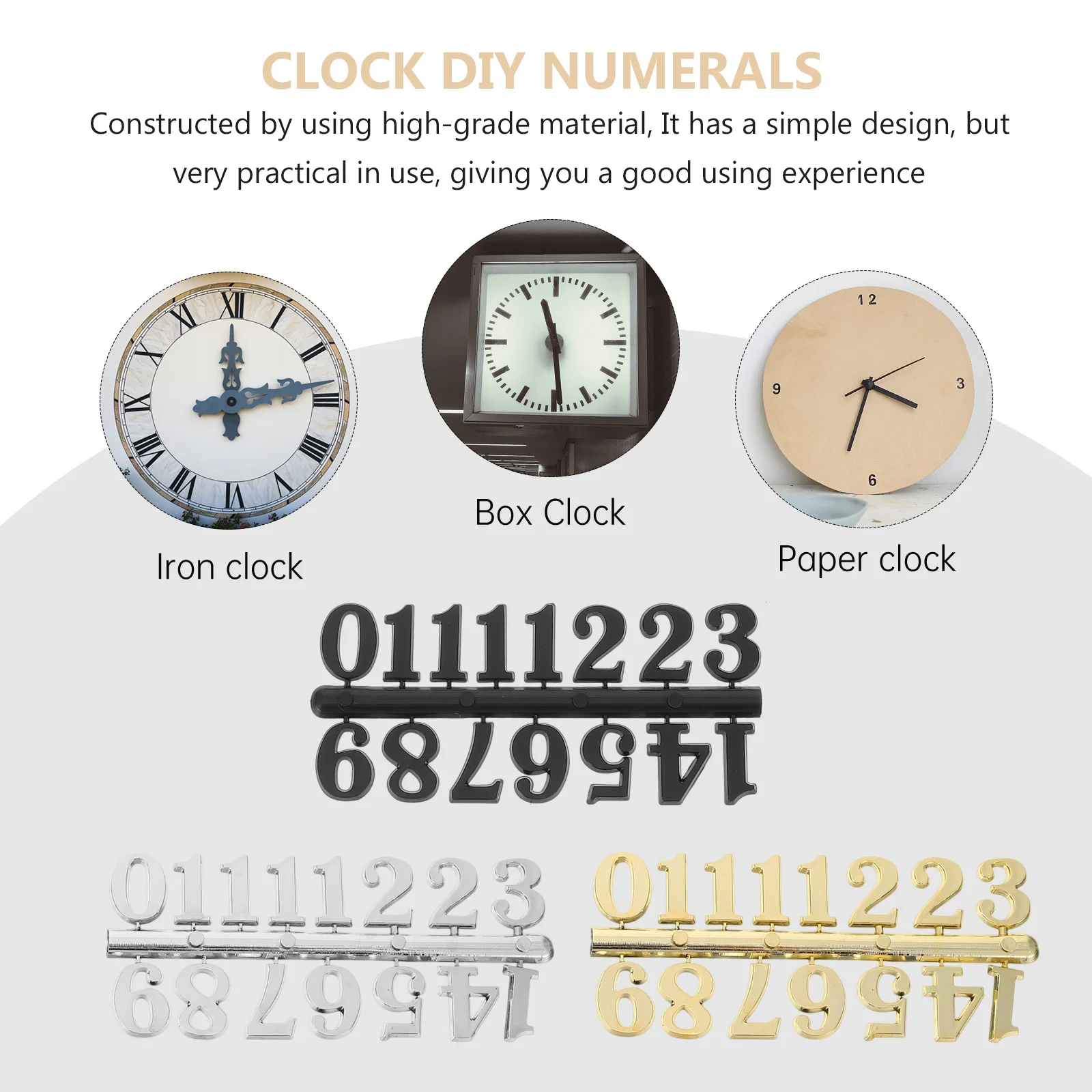 

15Sets Clock Numerals Hanging DIY Arabic Numbers Replacement Parts Wall Clock Accessories Repair Kit for Quartz Clocks