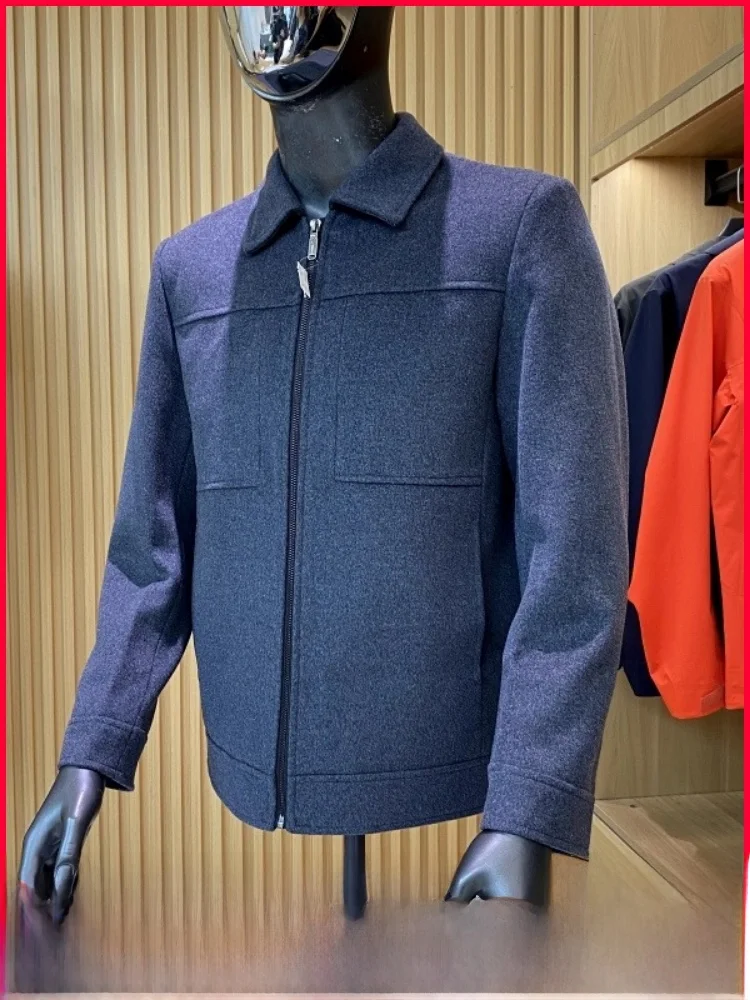 

72.8% Wool Casual Notch Collar Jaet Autumn Winter New Busin Leisure Wool Blend Faion Urban Sle Zipper Sve