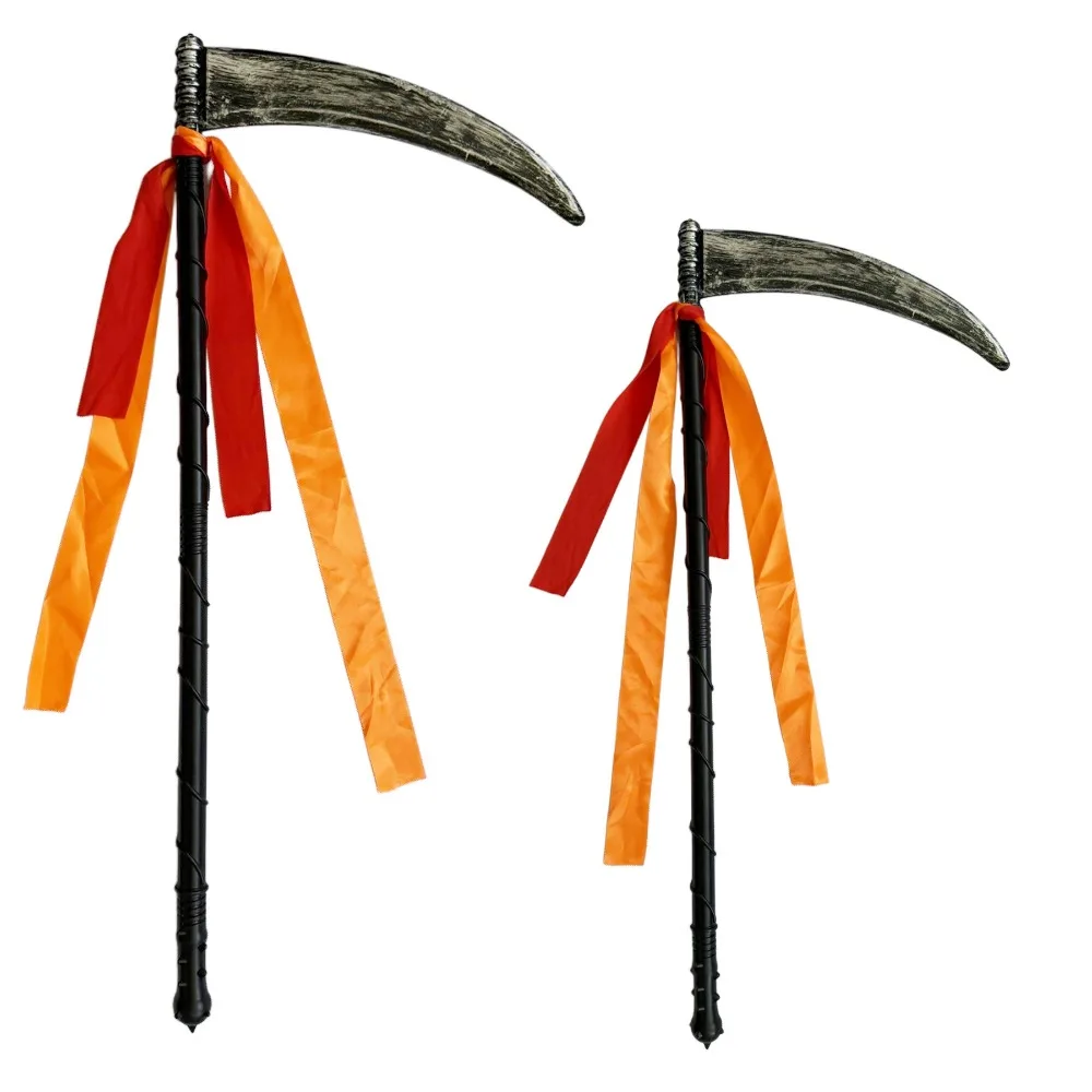 Adereços de Halloween brinquedos de plástico espadas mauxas foice da morte garfo demônio morte foice de três garfos