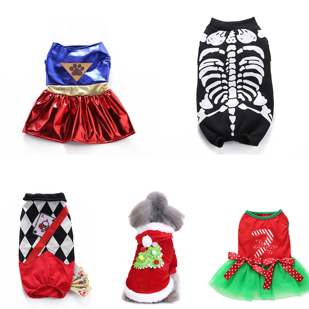 Pet Dog Christmas Clothes Santa Magic Dog Costume Winter Puppy Pet Cat Coat Jacket Dog Suit with Cap Warm Clothing for Dogs Cats